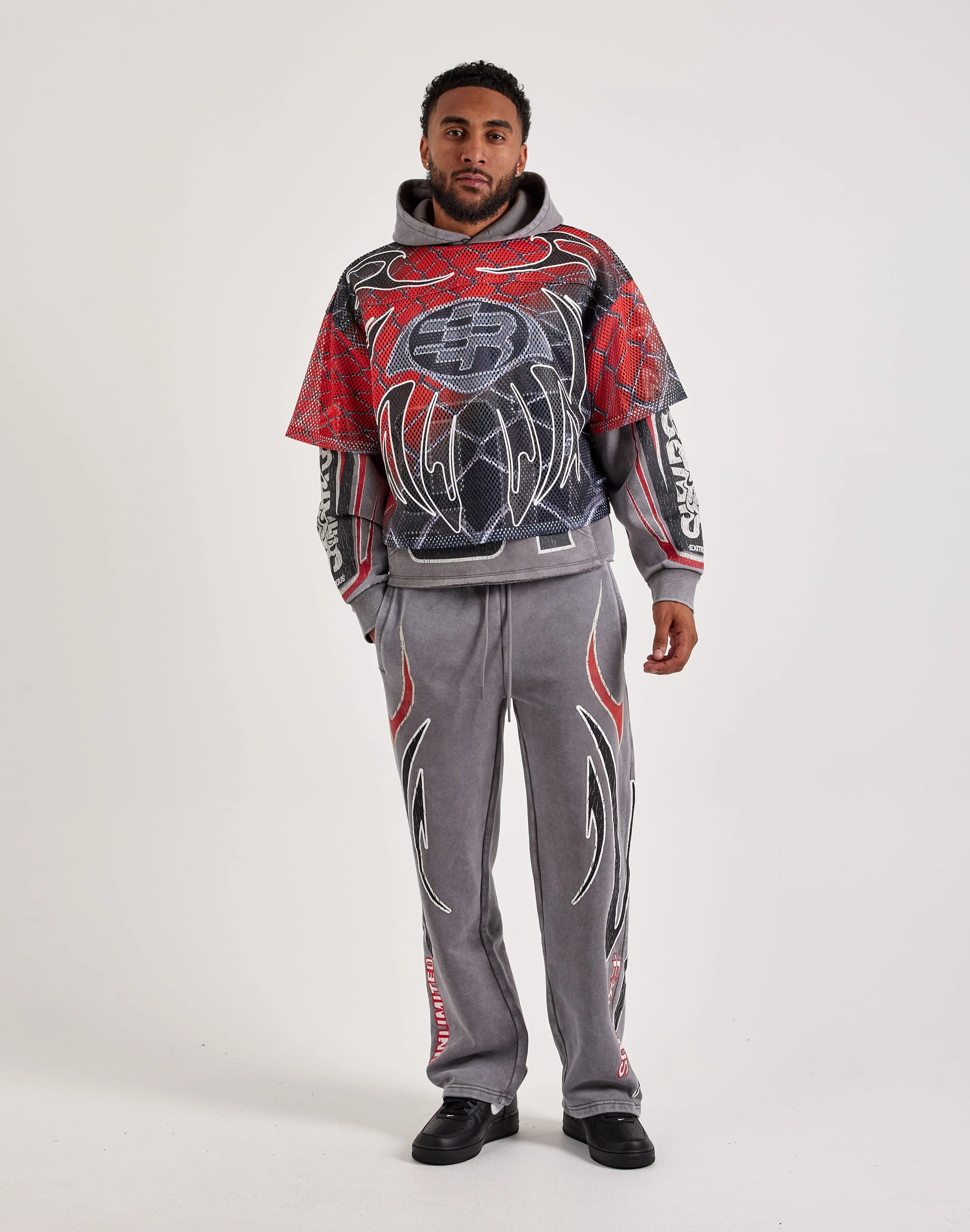 Smoke Rise Fleece Sporty Flared Sweatpants World Glow late night