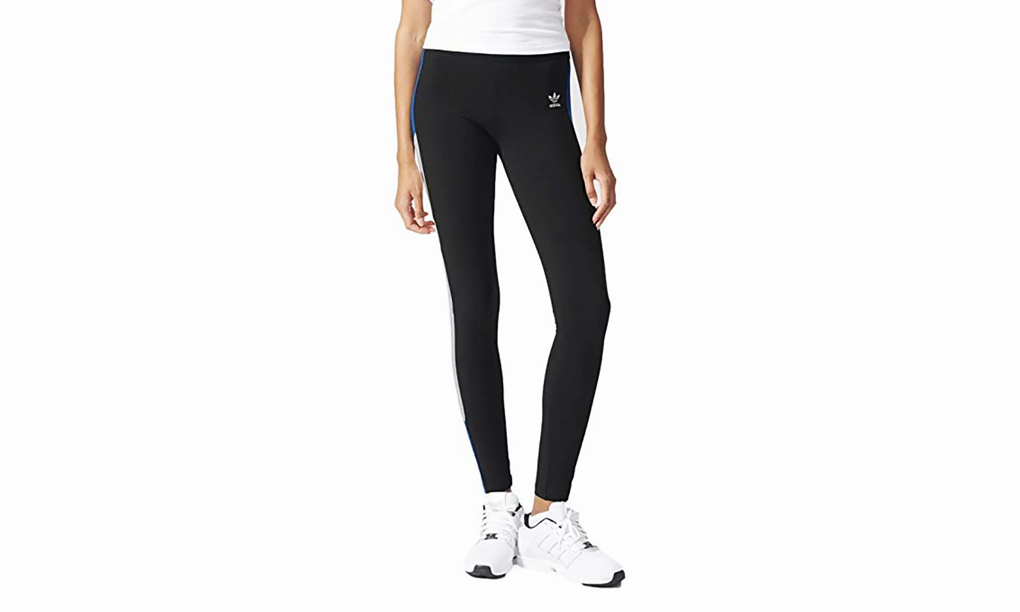 DoubleStitchReinforcement Training Fit Running Tight Leggings "Black / Blue / White"