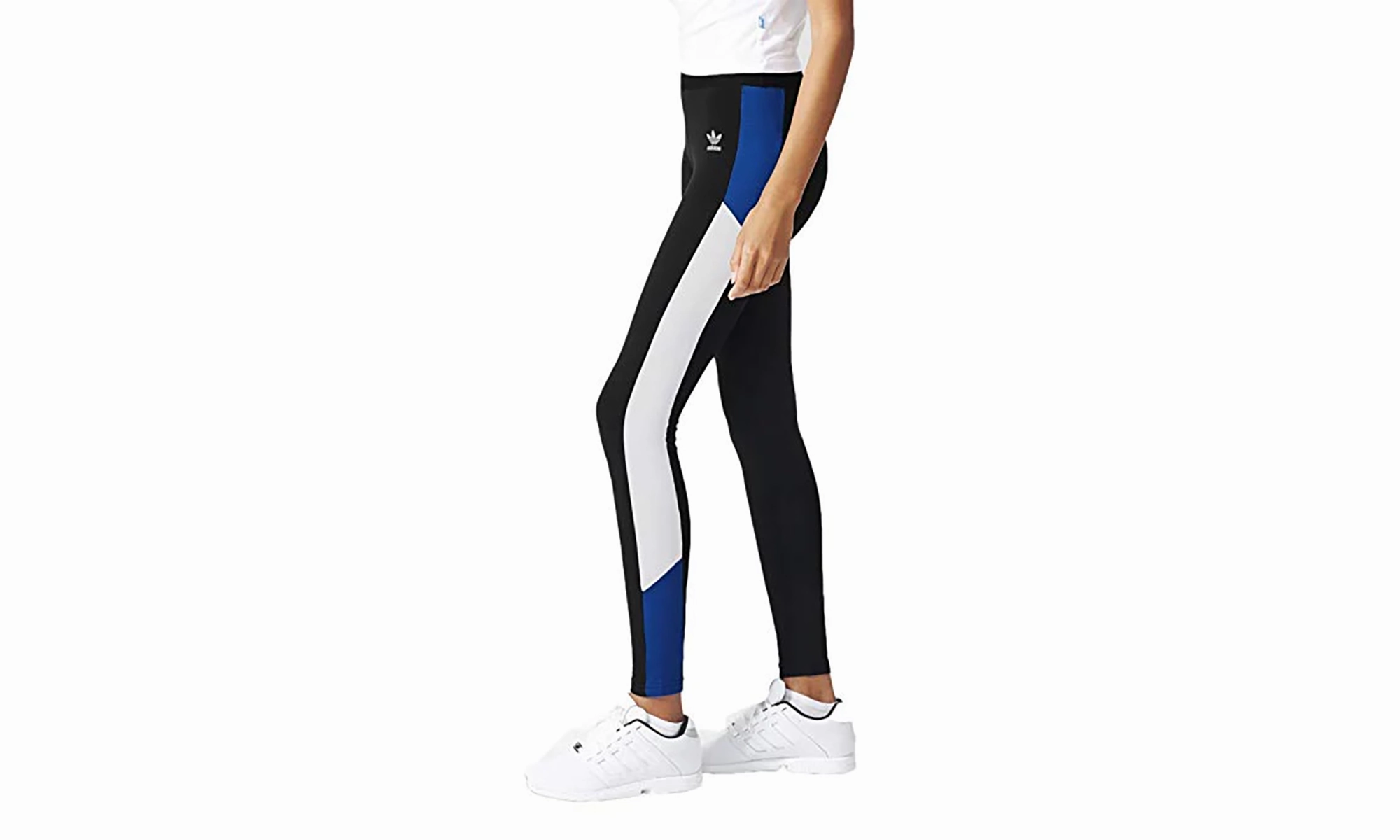 CompressionKnit CompactWeave Running Tight Leggings "Black / Blue / White"
