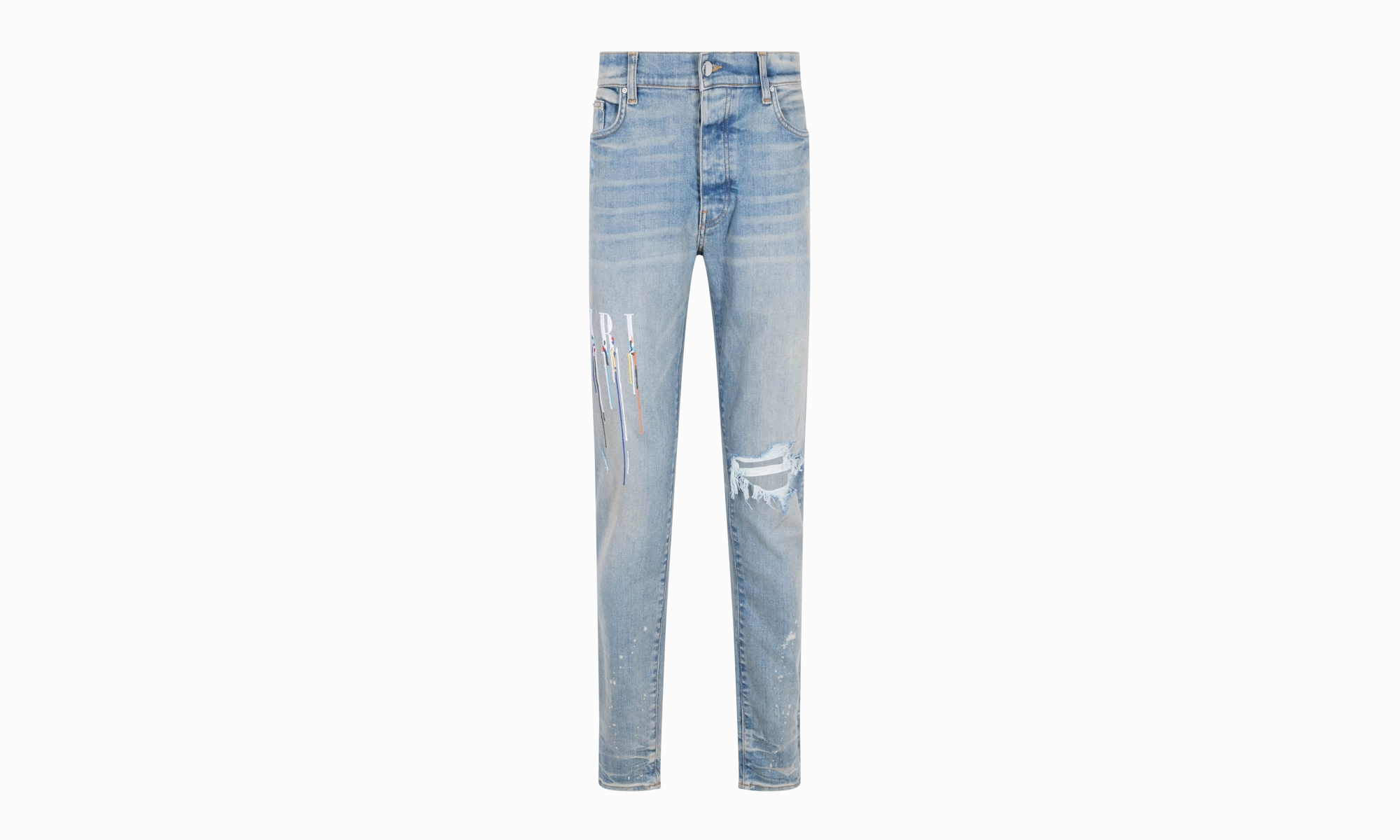 PAINT DRIP LOGO Straight-Fit Jeans "Clay Indigo" Lightweight Denim Blend Riveted Stress Points