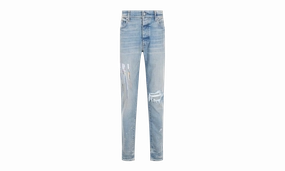 Relaxed Taper PAINT DRIP LOGO Straight-Fit Jeans "Clay Indigo"