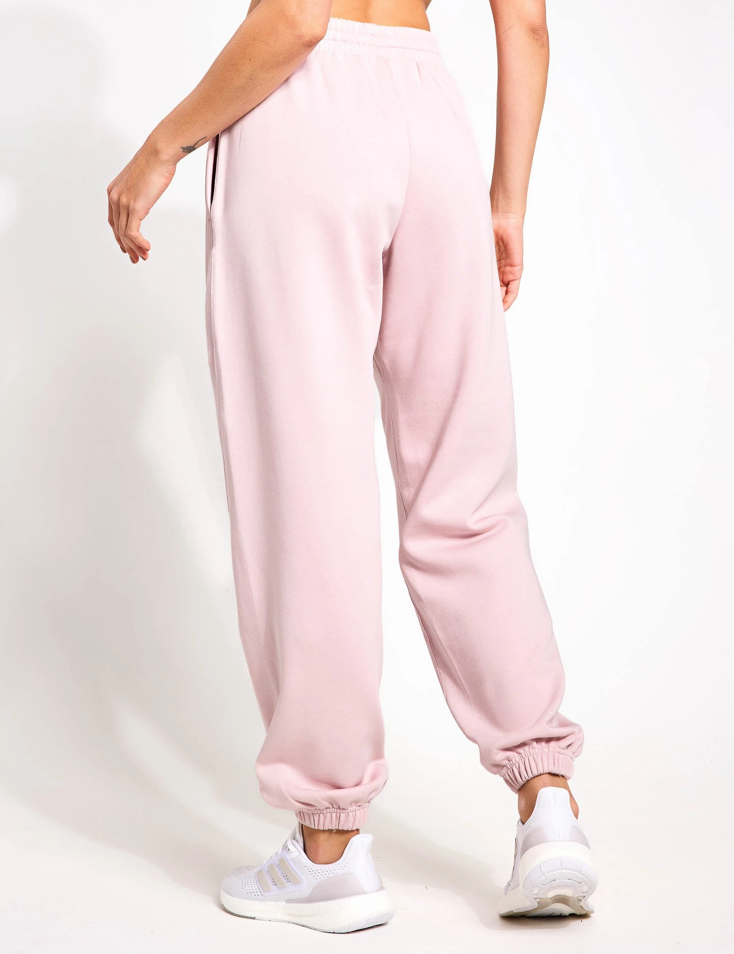 Lightweight Knit Material Anti Pilling Surface ALL SZN Fleece Loose Joggers - Sandy Pink