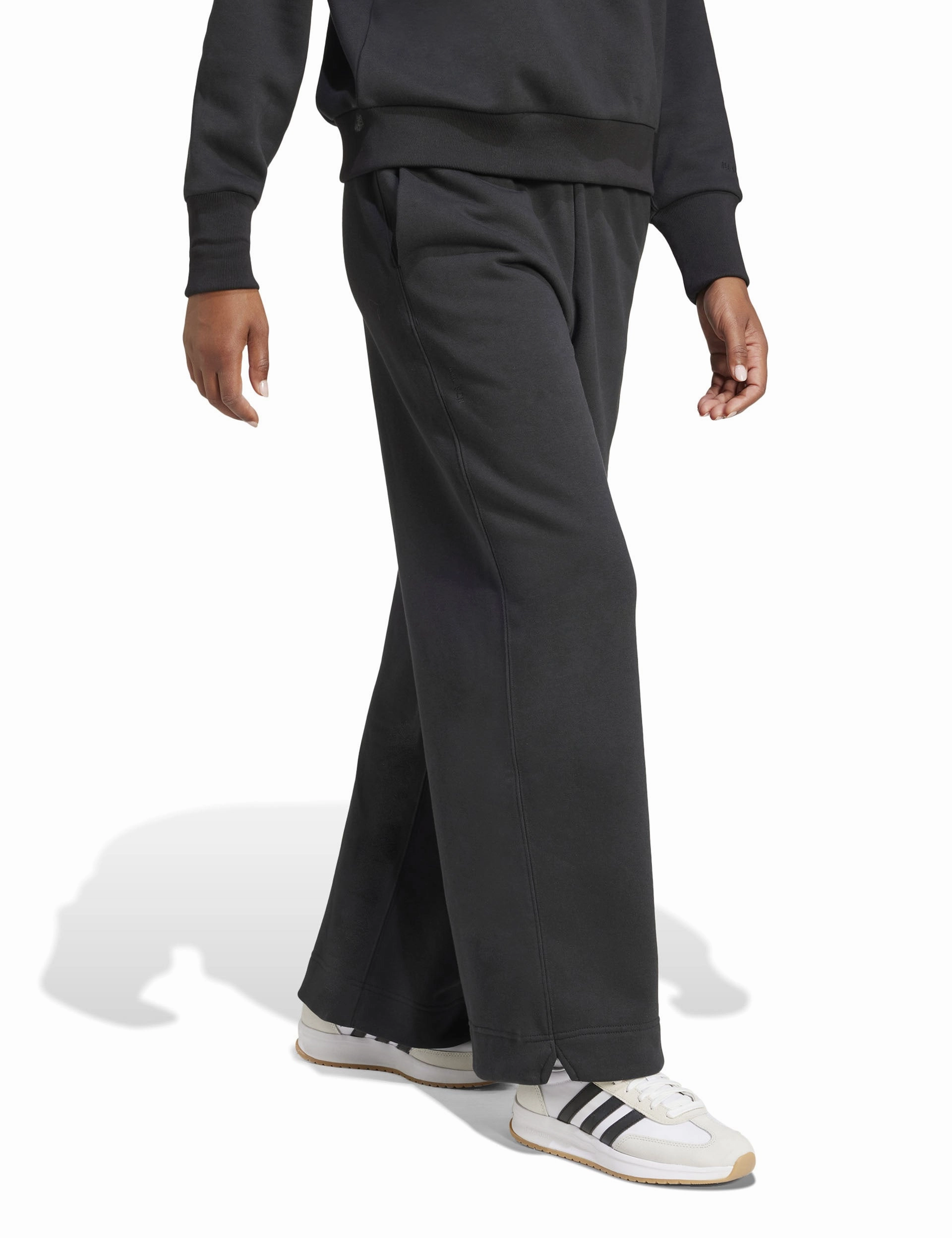 ALL SZN Fleece Loose Wide-Leg Pants - Black Strategic PERFORMANCE Paneling