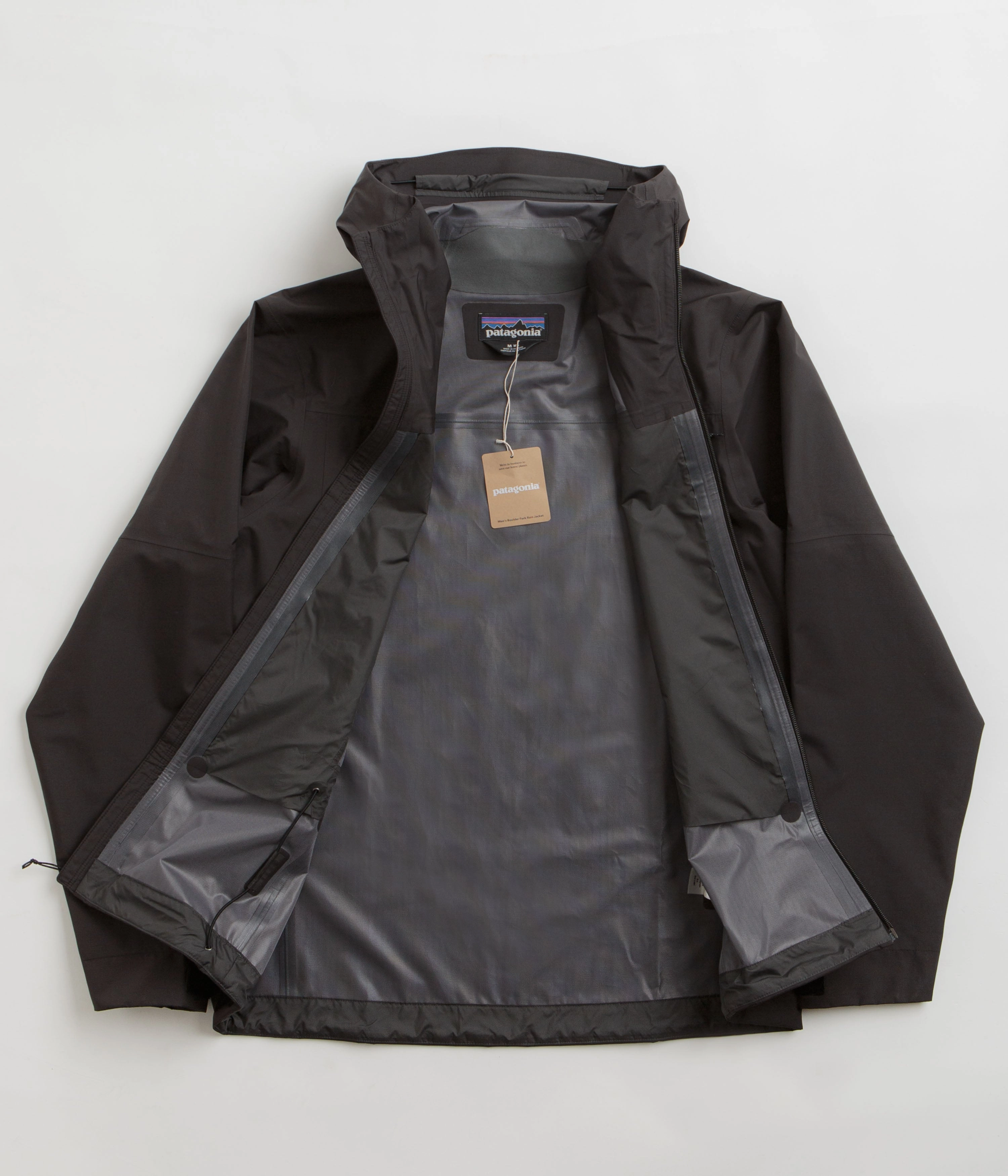 Patagonia Boulder Fork Rain Jacket - Black elastic waistband Meditation