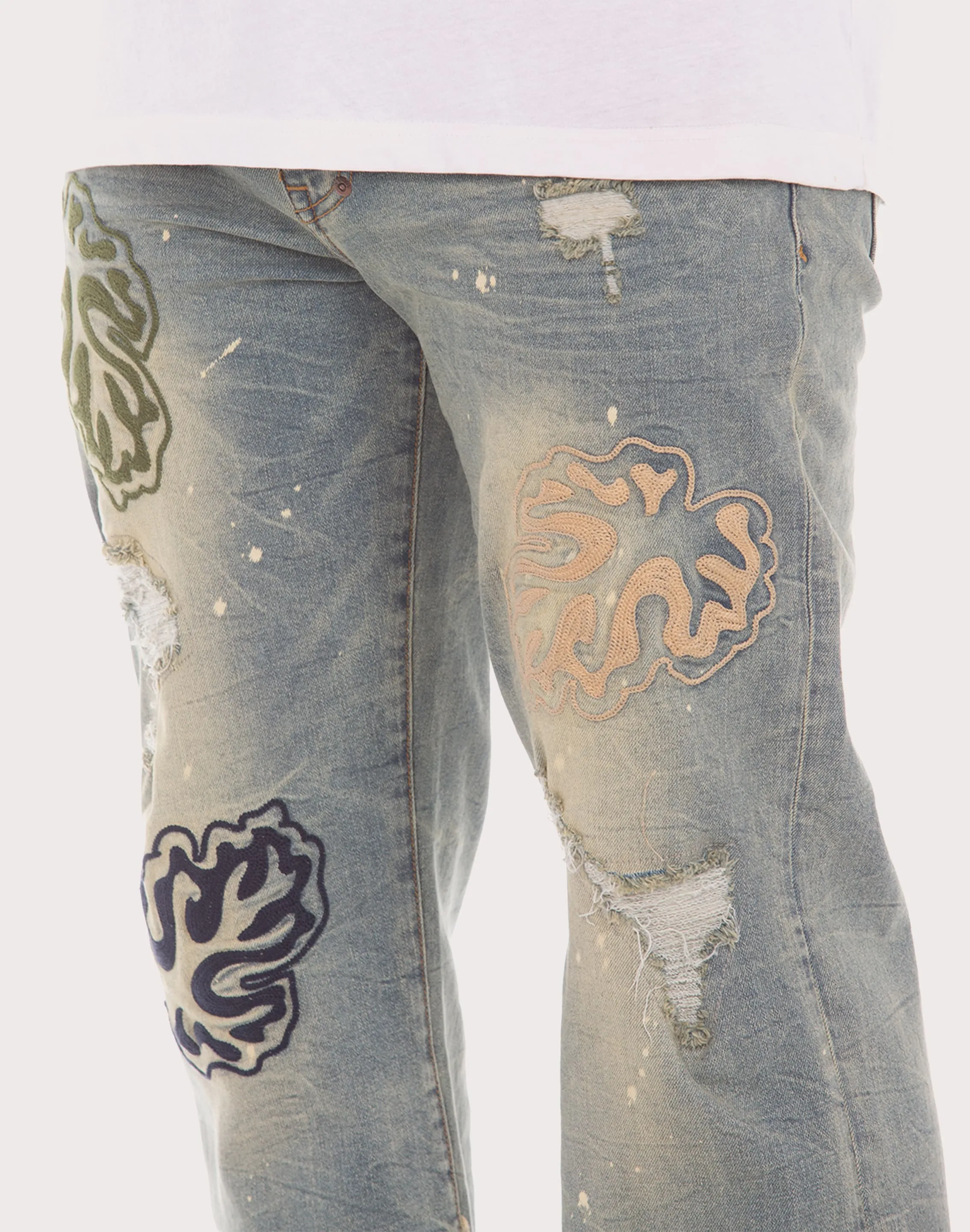 Prince Core Placket Closure Akoo Monk Straight Fit Coral Reef Jean