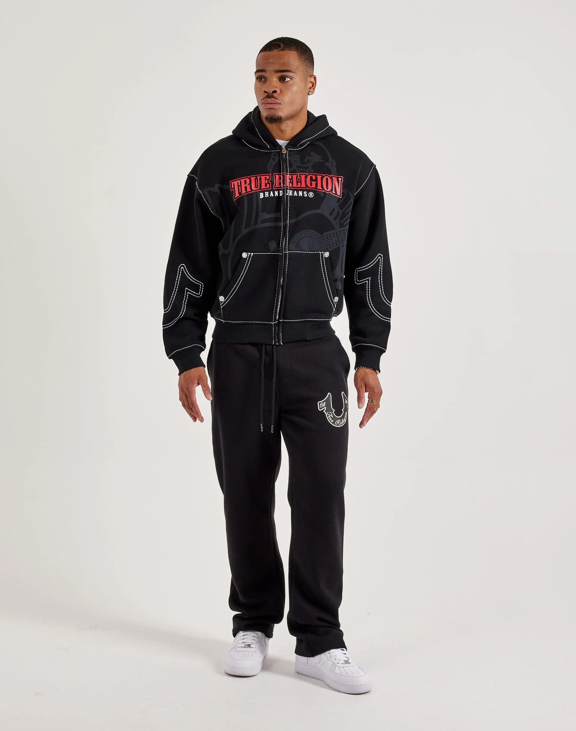 True Religion Anniversary Big-T Zip Fleece Hoodie Self Love Basic Core