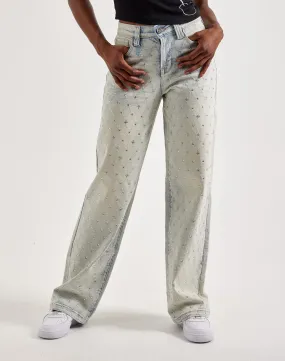 Grindhouse Wide Rhinestone Jeans FrictionResistant