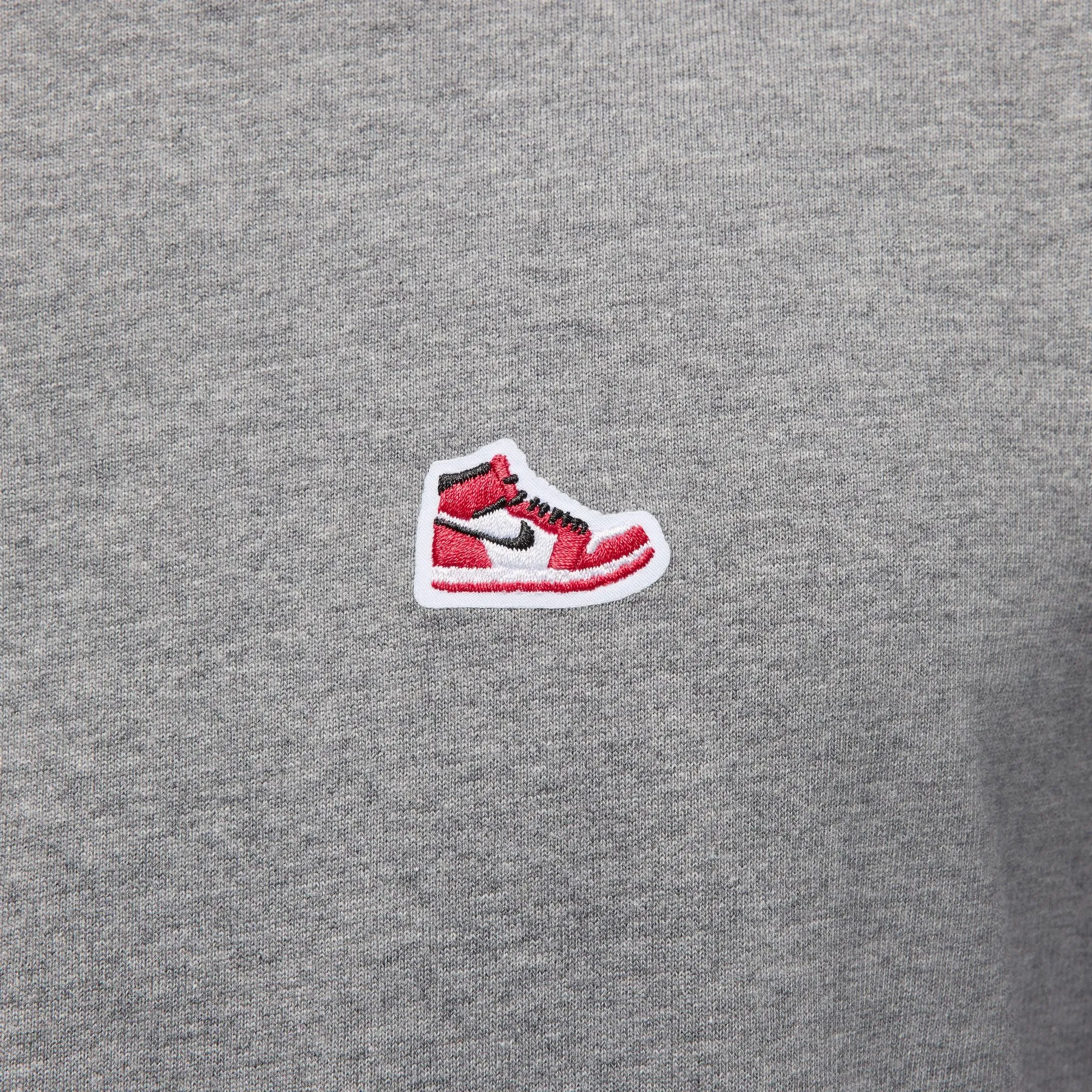 Sport Glow Jordan Brand Sneaker Patch T-Shirt (Carbon Heather/Varsity Red)