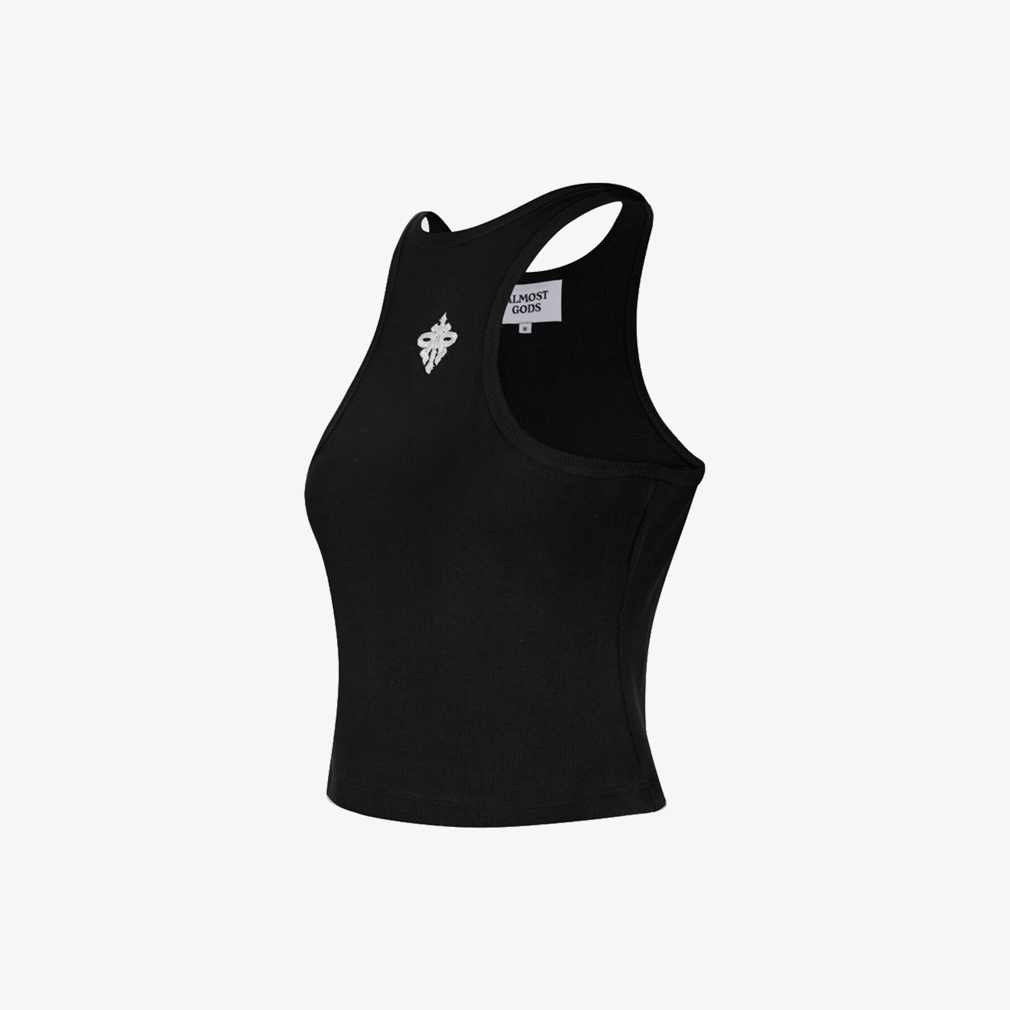 Earth Fit Pure Core ALMOST GODS | ALPHA CROSS RIBBED TANK { BLACK