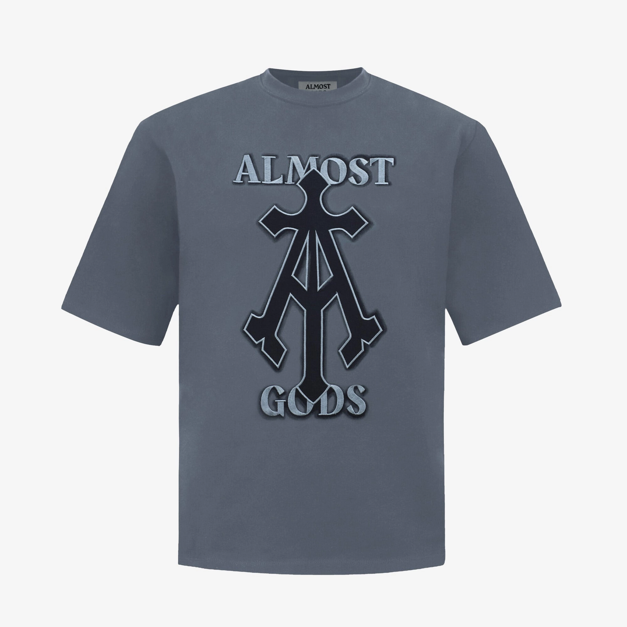 Meeting Ready PillingResistant ALMOST GODS | ALPHA CROSS SPRAY PAINT TEE { GREY
