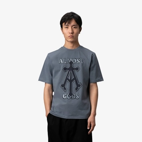 ALMOST GODS | ALPHA CROSS SPRAY PAINT TEE { GREY Party Ready Quiet Core