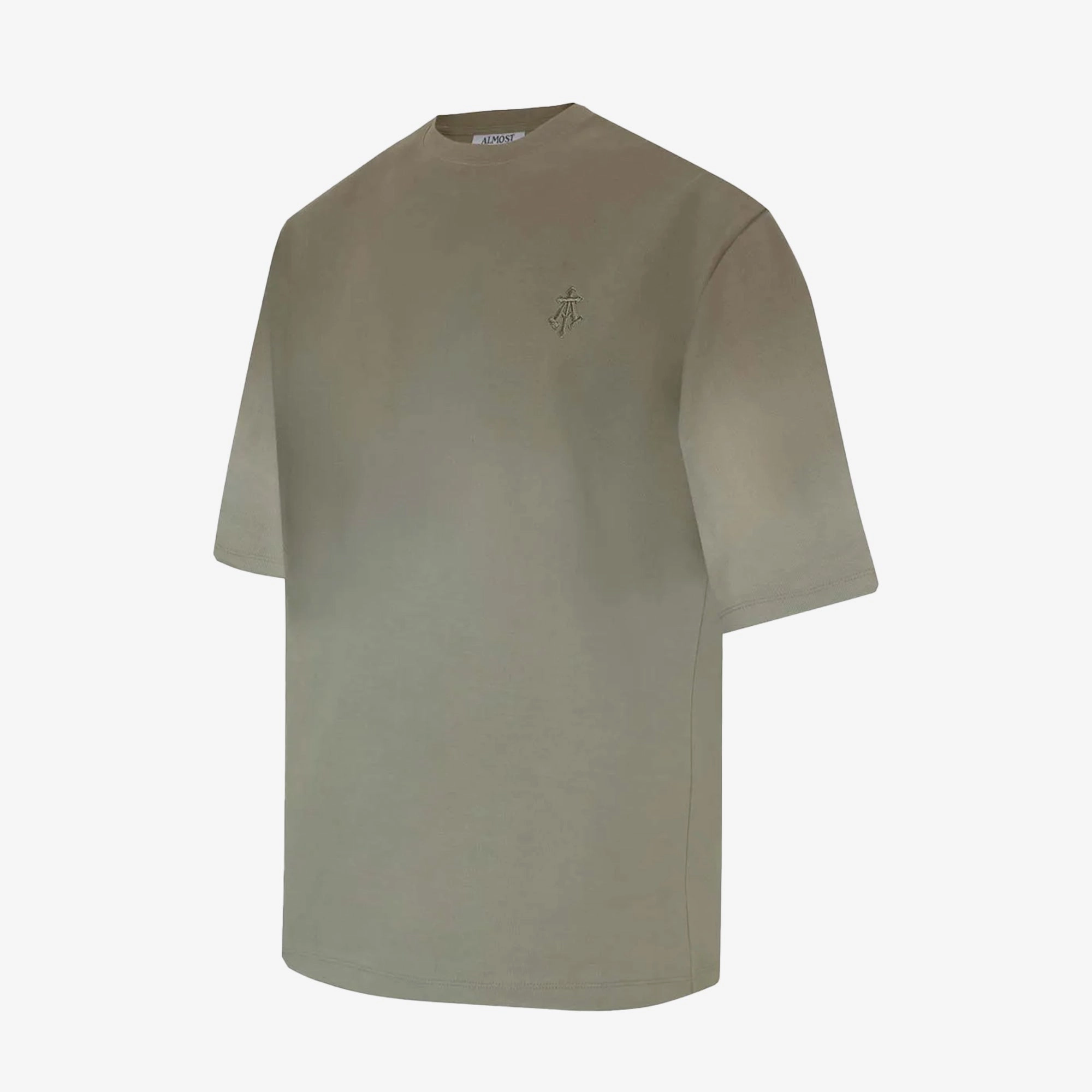 Low Care RollUp Sleeves ALMOST GODS | ALPHA CROSS TEE IN DIP { DYE GREEN