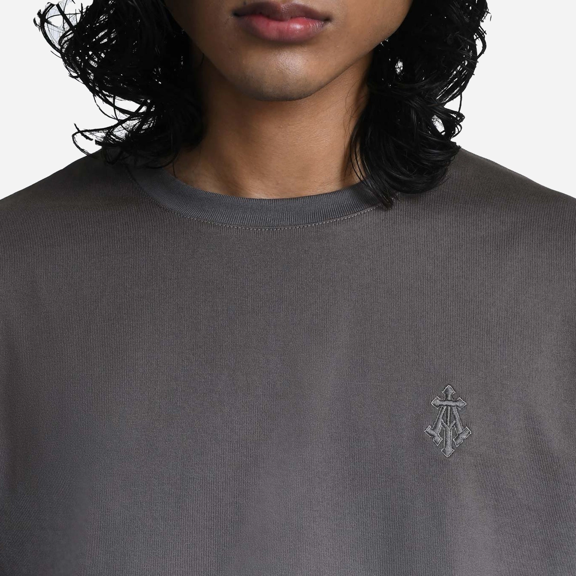 ALMOST GODS | ALPHA CROSS TEE IN DIP { DYE GREY HighCollar Style