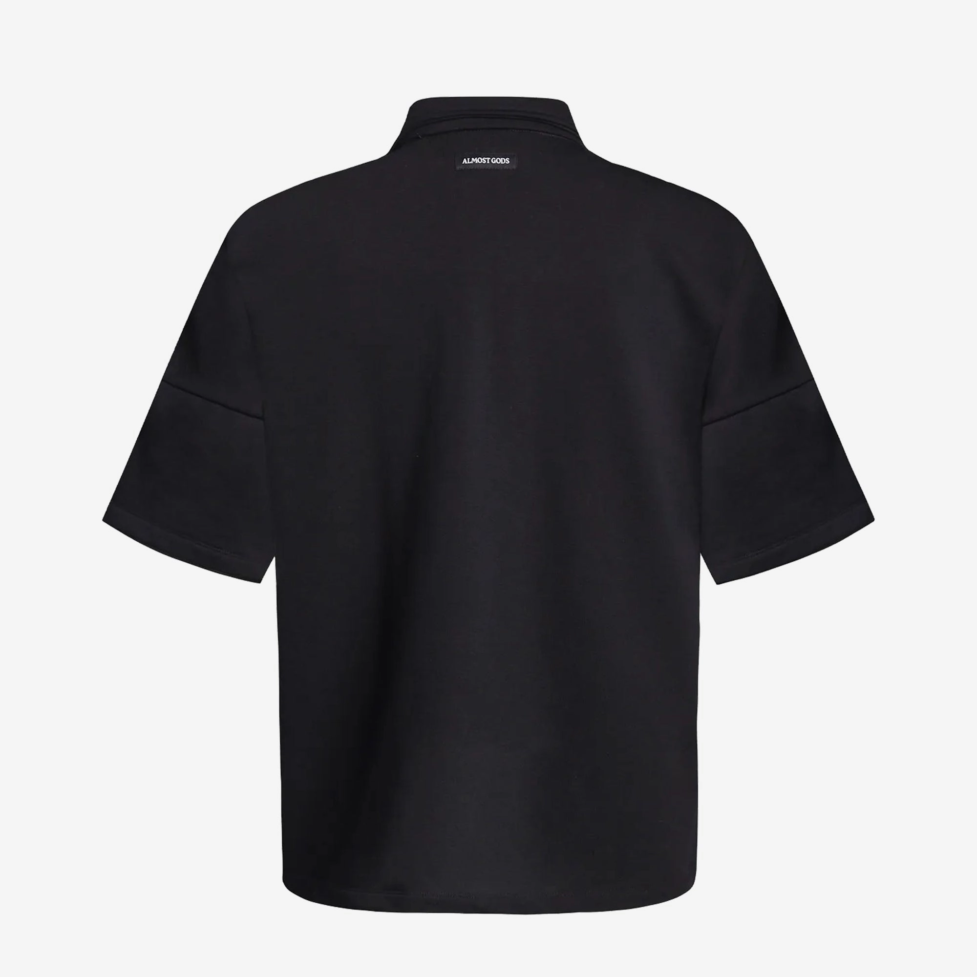 Trust Glow Sustain Glow ALMOST GODS | ASSEMBLAGE BOXY POLO { BLACK