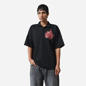 Skin Hug ALMOST GODS | ASSEMBLAGE BOXY POLO { BLACK