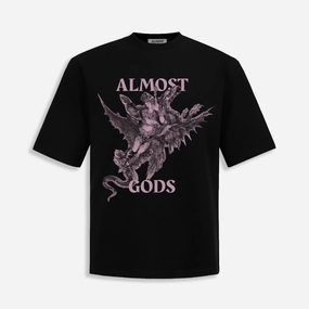 ALMOST GODS | DREAM OF THE ORIENT RELAXED TEE { BLACK Wild Mood UVProtectionFabric