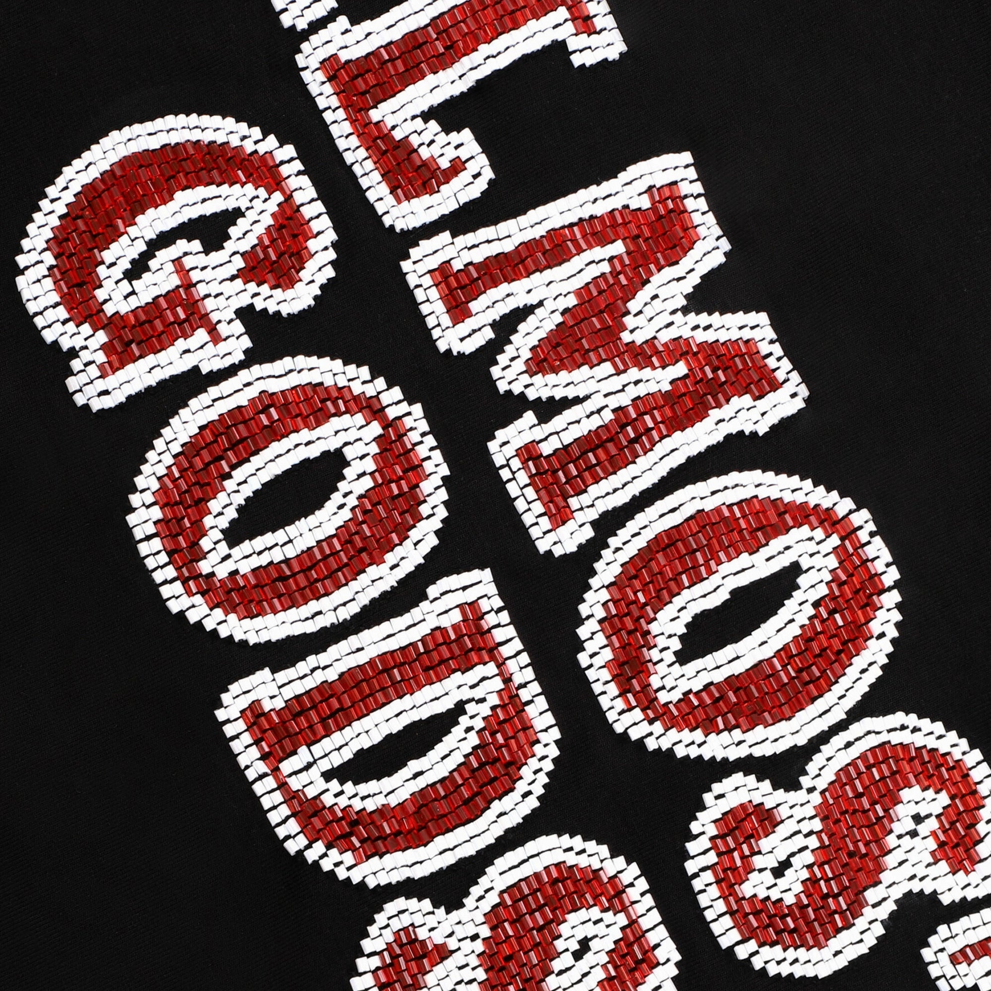 Durable Reinforcements ALMOST GODS | HAND EMBROIDERED KARDANA LOGO TEE { BLACK