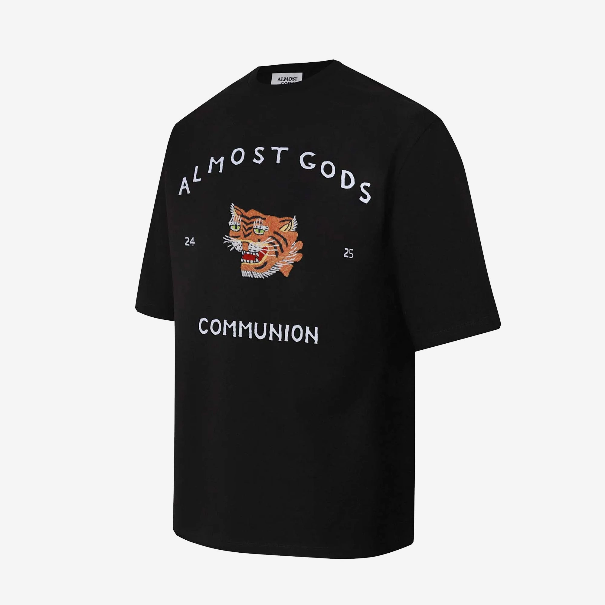 AntiStatic Treatment Lightweight Construction ALMOST GODS | SAIGONHAND EMBROIDERED TEE { BLACK