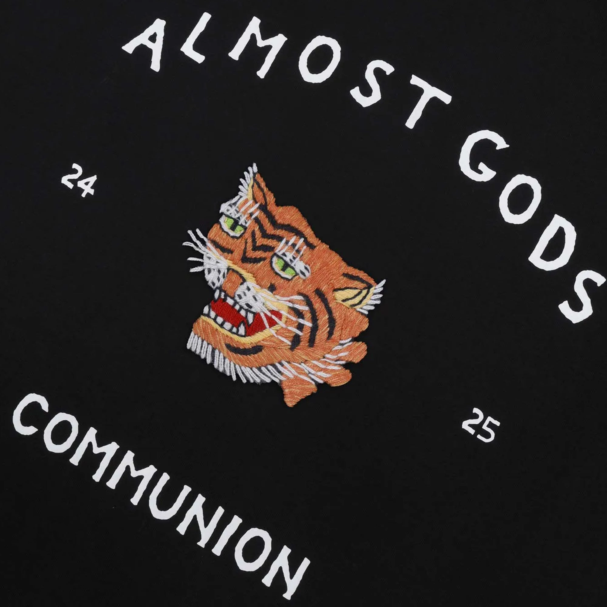 AntiBacterialTextile ALMOST GODS | SAIGONHAND EMBROIDERED TEE { BLACK