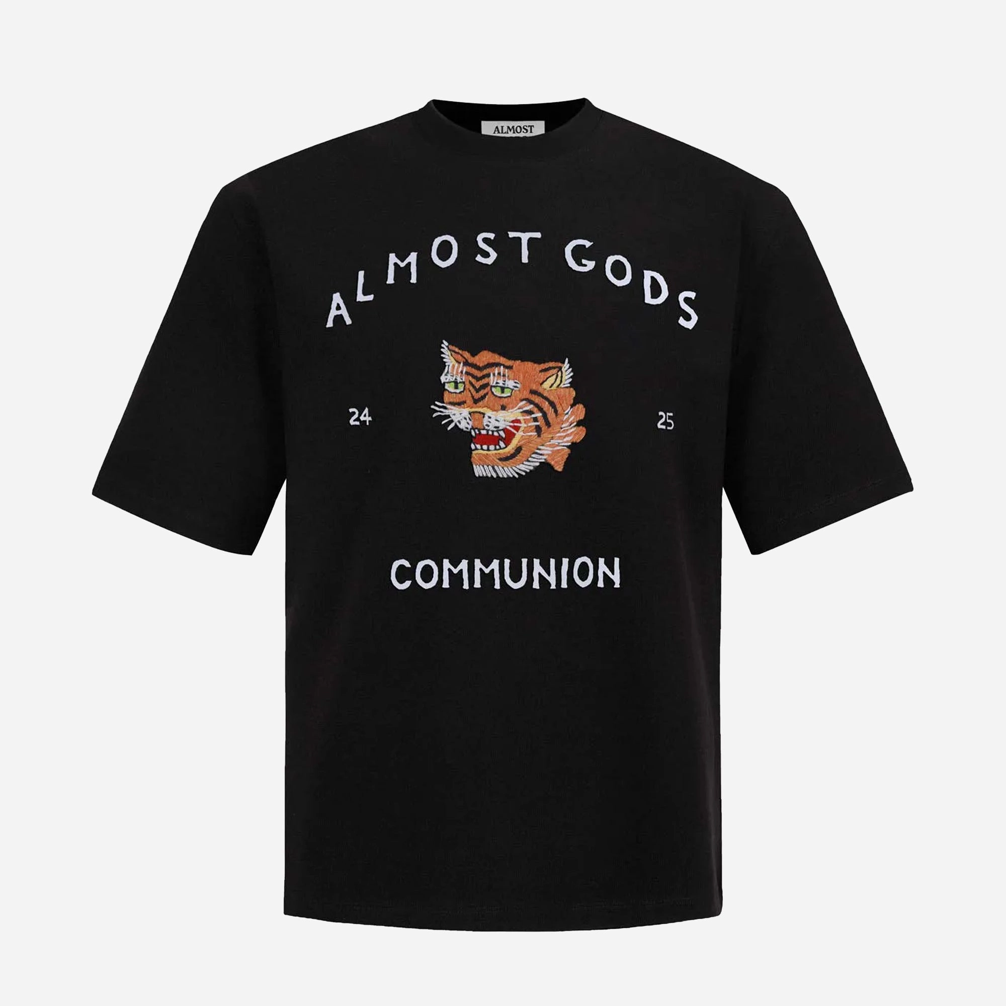 ALMOST GODS | SAIGONHAND EMBROIDERED TEE { BLACK China Cool NoSlip Hem