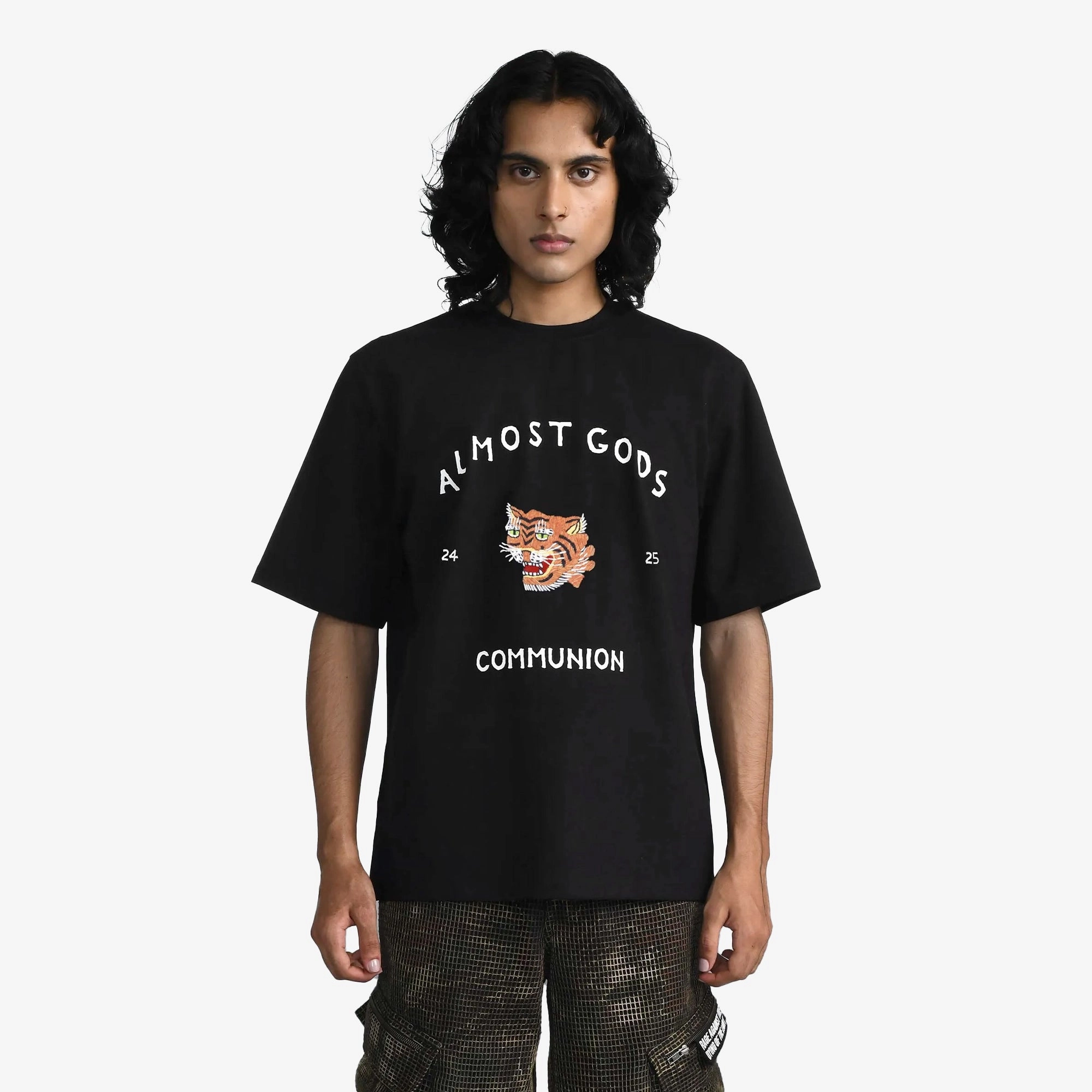 ALMOST GODS | SAIGONHAND EMBROIDERED TEE { BLACK Antibacterial Treatment