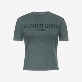 Spark Mood ALMOST GODS | STONEWASHED ALMOST GODS TEE IN GRANITE { GREY/CBLACK