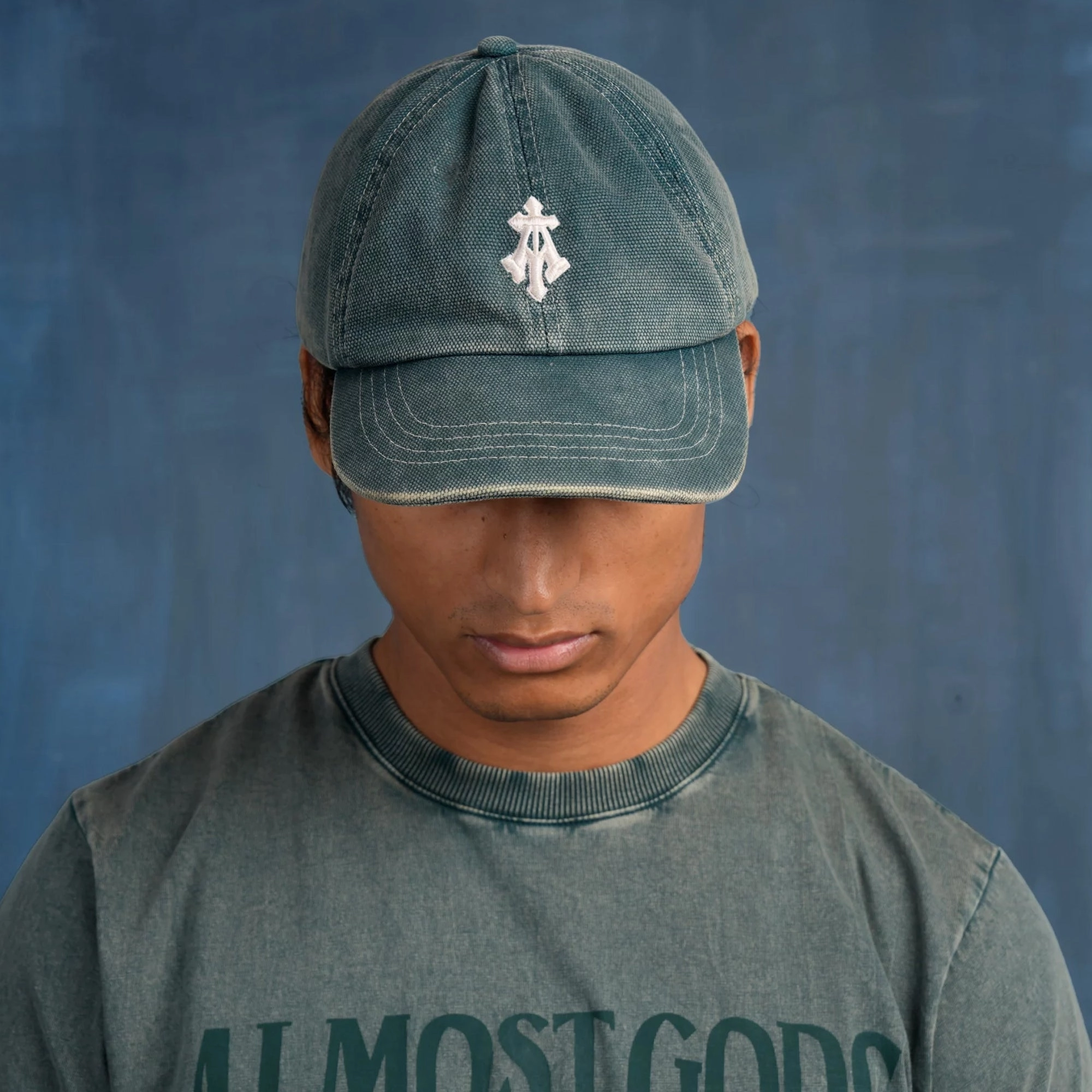 ALMOST GODS | STONEWASHED GOTHIC RELAXED TEE { PINE Tagless Labeling