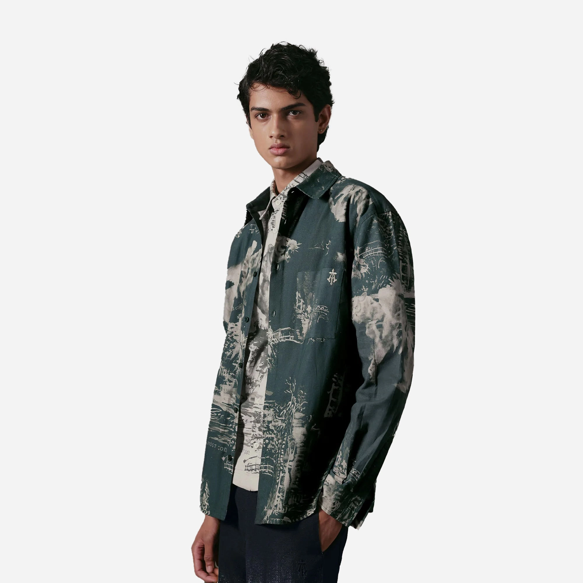 StainReleaseCoating ALMOST GODS | THE TERRAIN RELAXED SHIRT IN MILITARY { OLIVE