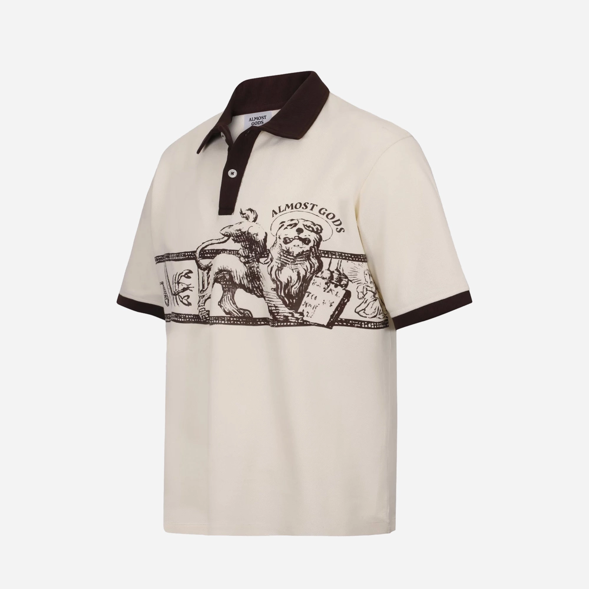 ALMOST GODS | ZODIAC RELAXED POLO { OFF WHITE TumbleDry Safe