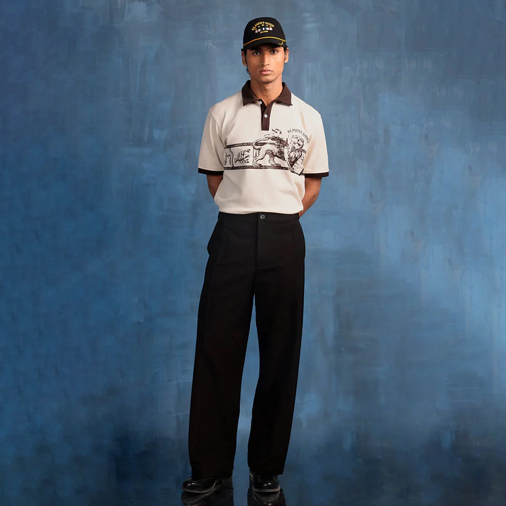 Handmade Fit ALMOST GODS | ZODIAC RELAXED POLO { OFF WHITE