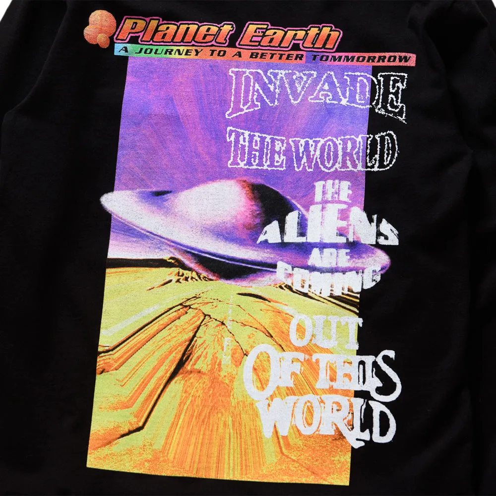 Always On Tour Invade Earth L/S Tee - Black tie waist Trendy Waist