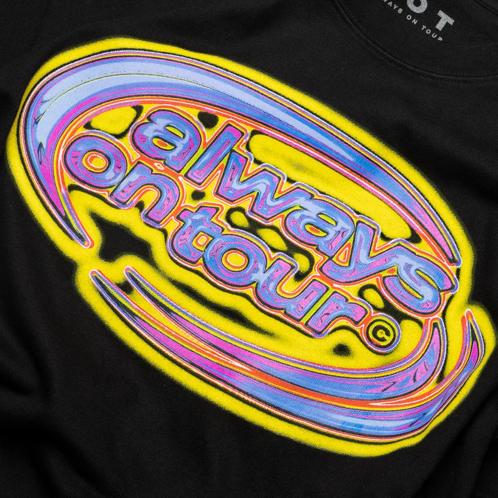 Always On Tour Melted Spinner Tee - Black Mansion tent venue