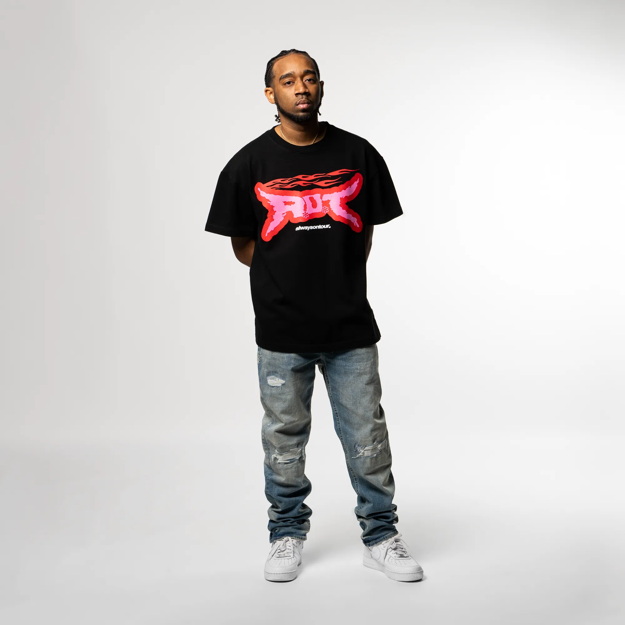 Loose Fit Always On Tour Riot Tee - Black