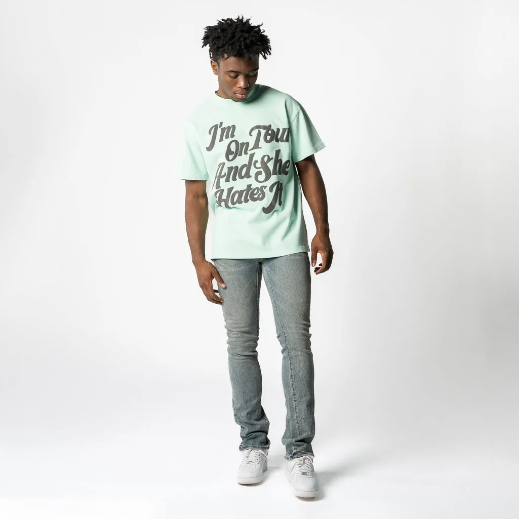 In-demand Always On Tour She Hates It Tee - Mint