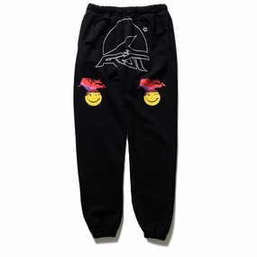 Always On Tour Smiley Sweatpants - Black Quick DryTextile Ergonomic Bent Seam Placement