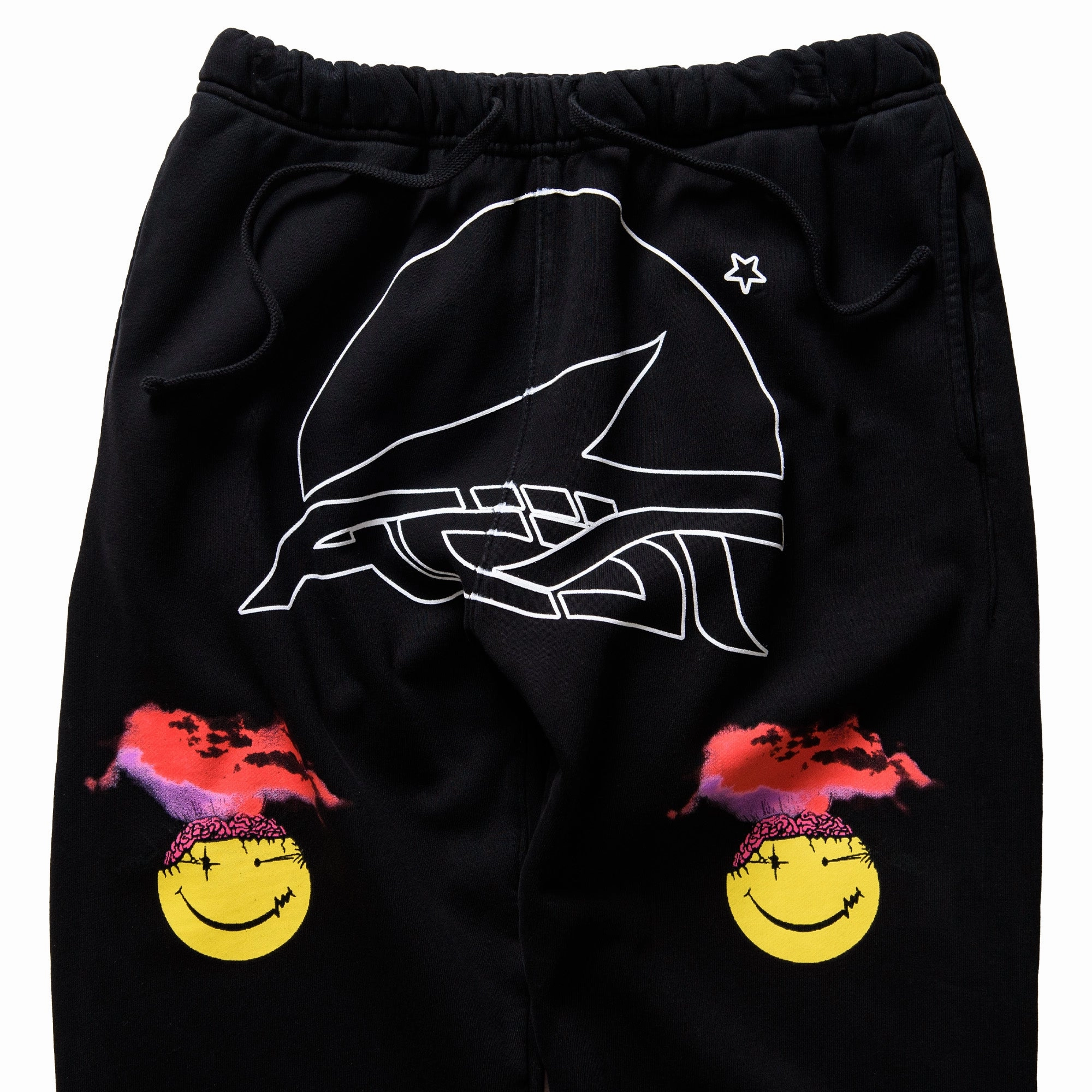 Always On Tour Smiley Sweatpants - Black Non Binding Leg Design ShrinkproofMaterial