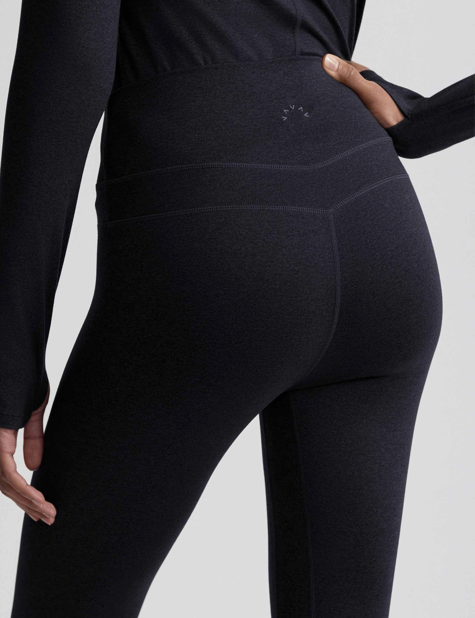 Always Warm Base Layer Legging 27.5" - Black Marl Moisture Wicking All Ages Yoga Class Active Lifestyle