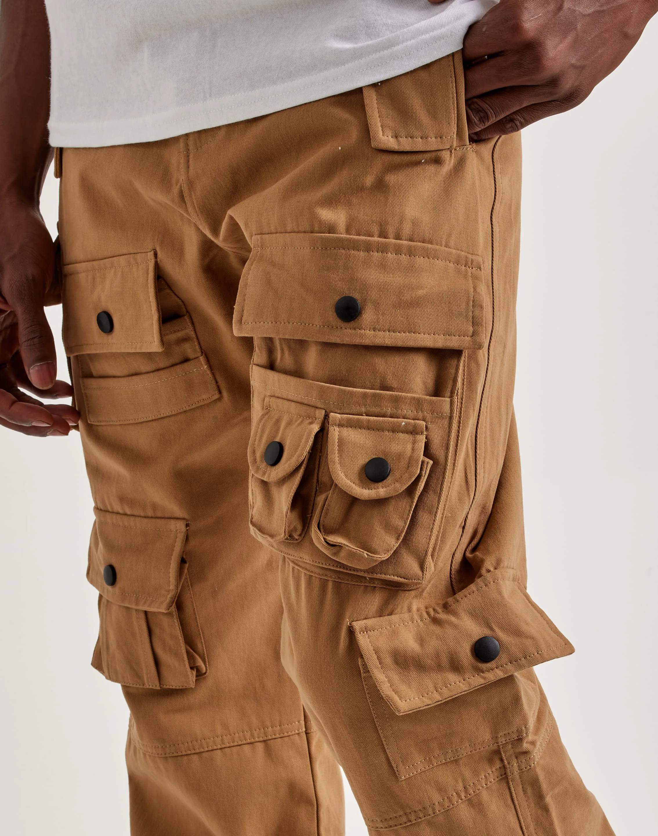 UV Protection Sky Mood American Stitch Multi-Pocket Cargo Pants