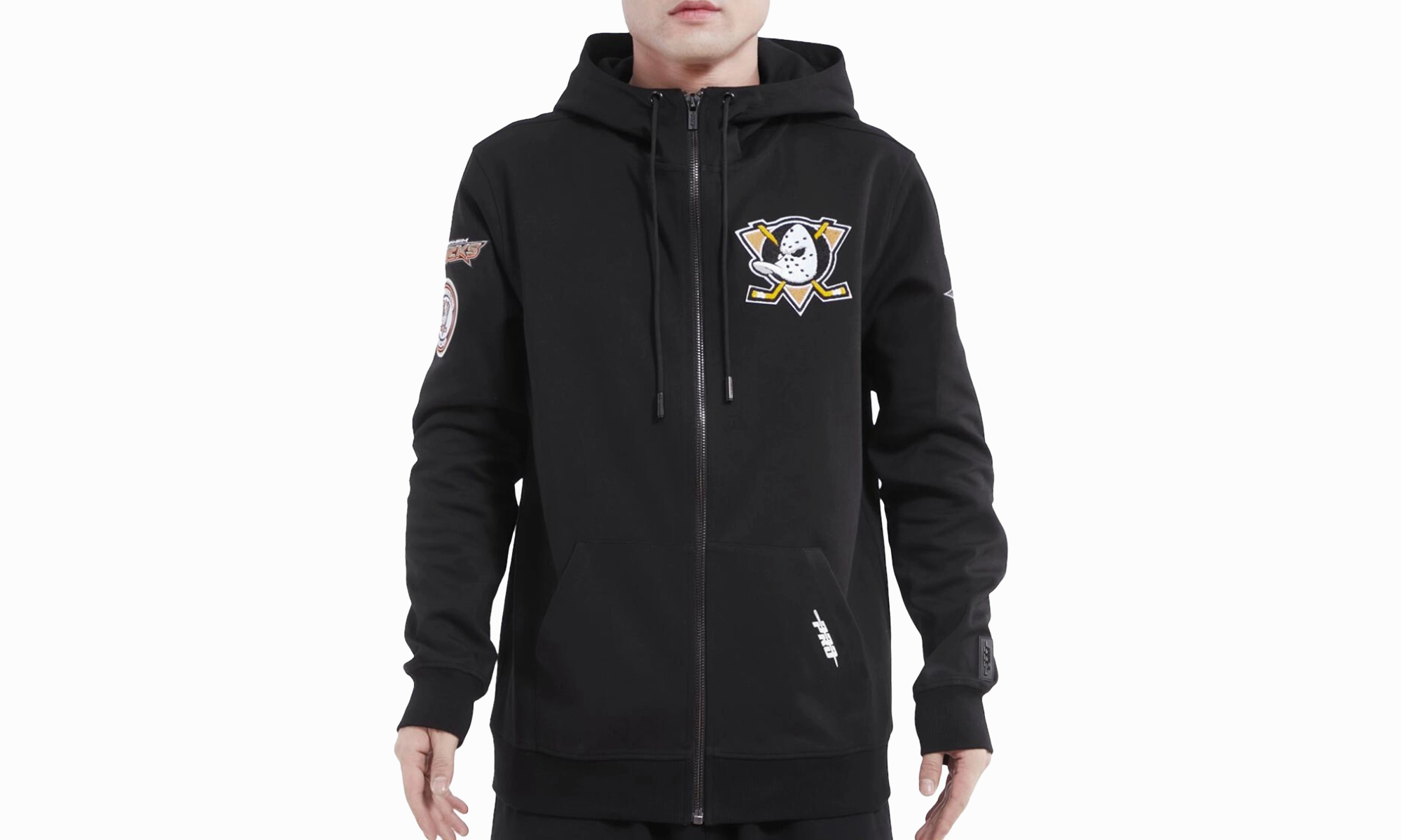 Anaheim Ducks Classic Chenille Zip-Up Hoodie "Black"