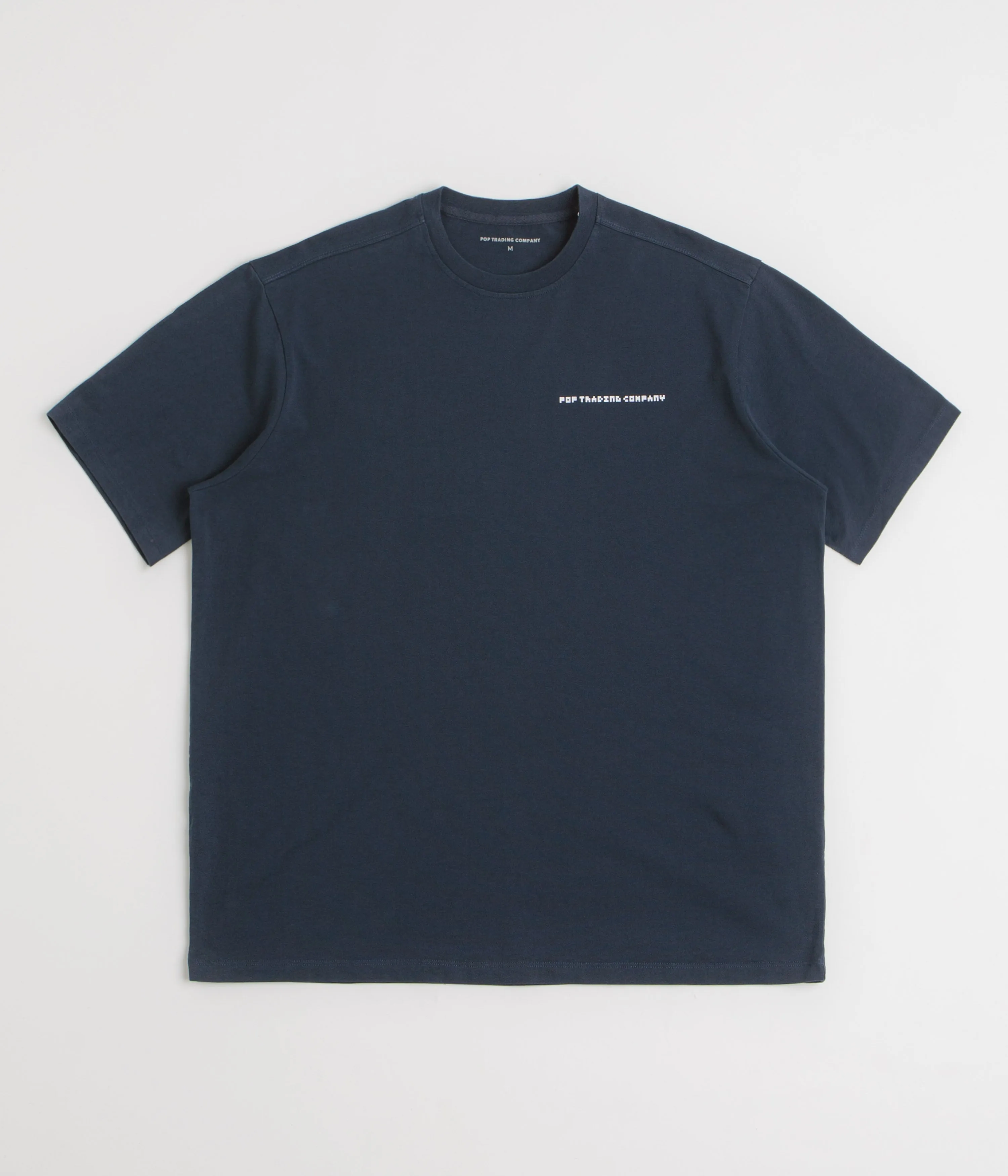 rooftop venue Size medium Pop Trading Company Pixel Logo T-Shirt - Navy