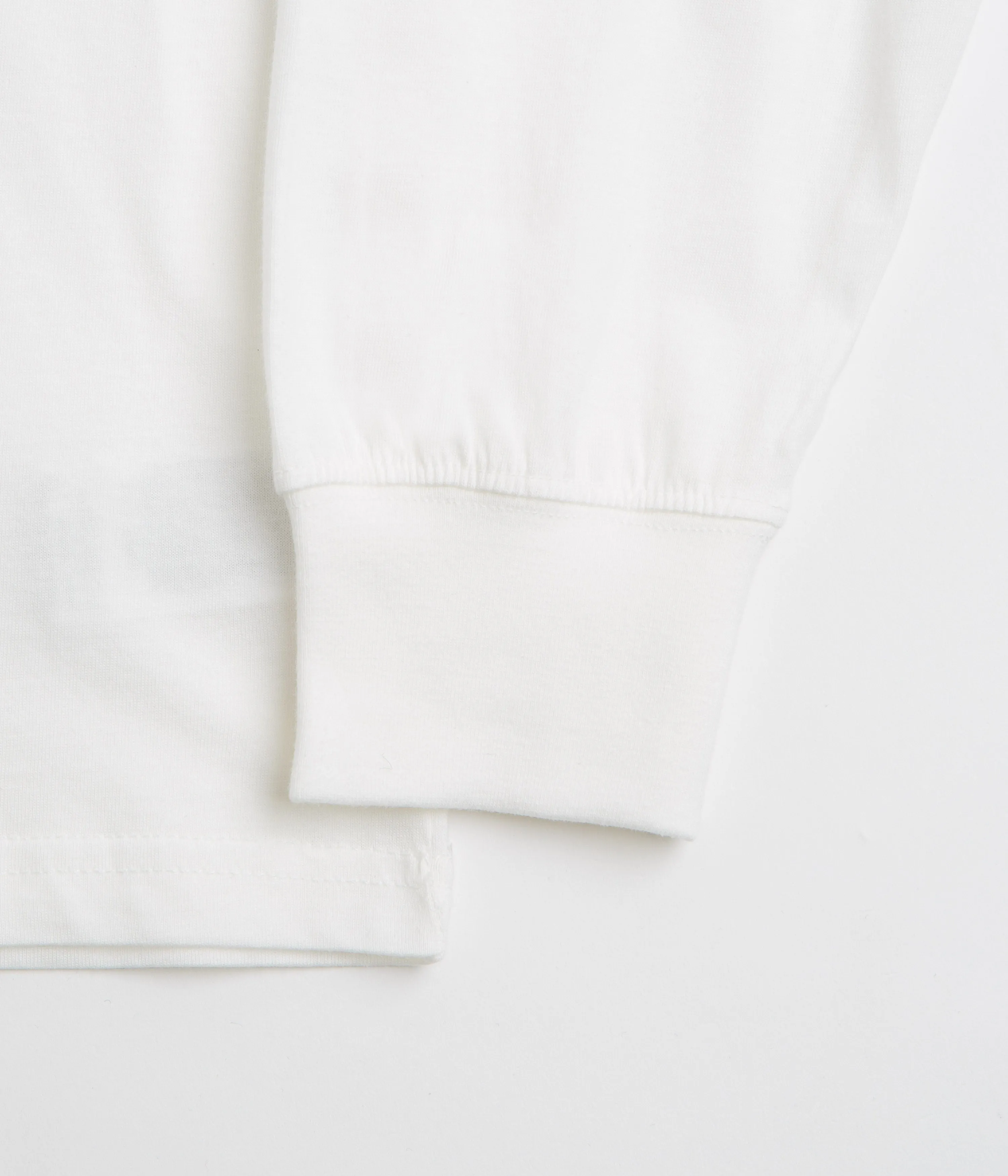 Cropped Snow Peak Soft Cotton Relaxed Logo Long Sleeve T-Shirt - Off White