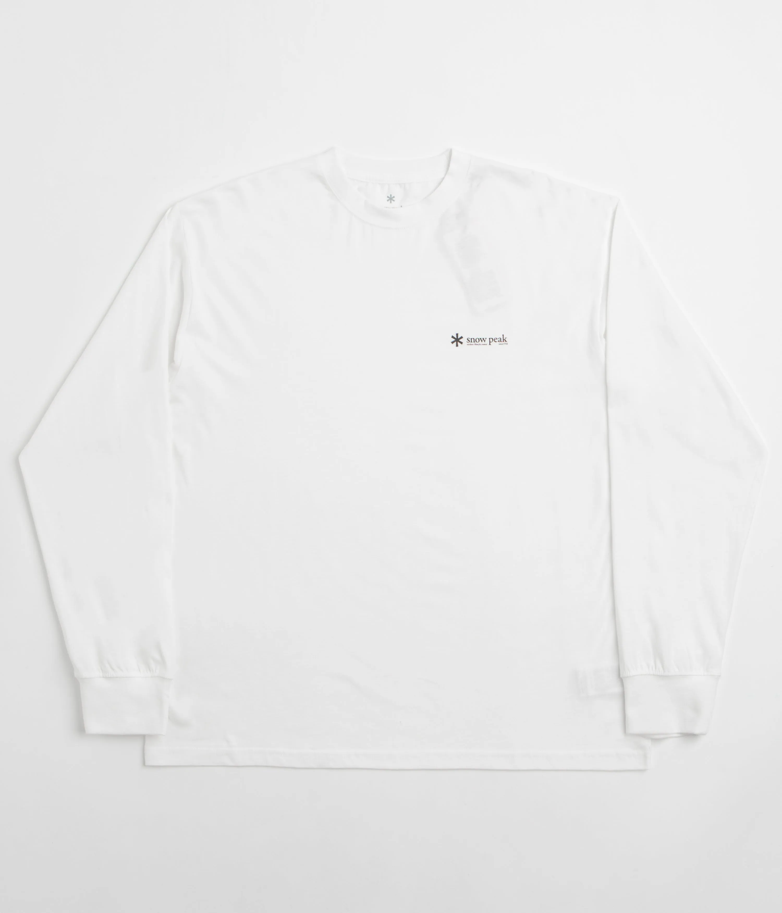 winter season adult clothing Snow Peak Soft Cotton Relaxed Logo Long Sleeve T-Shirt - Off White
