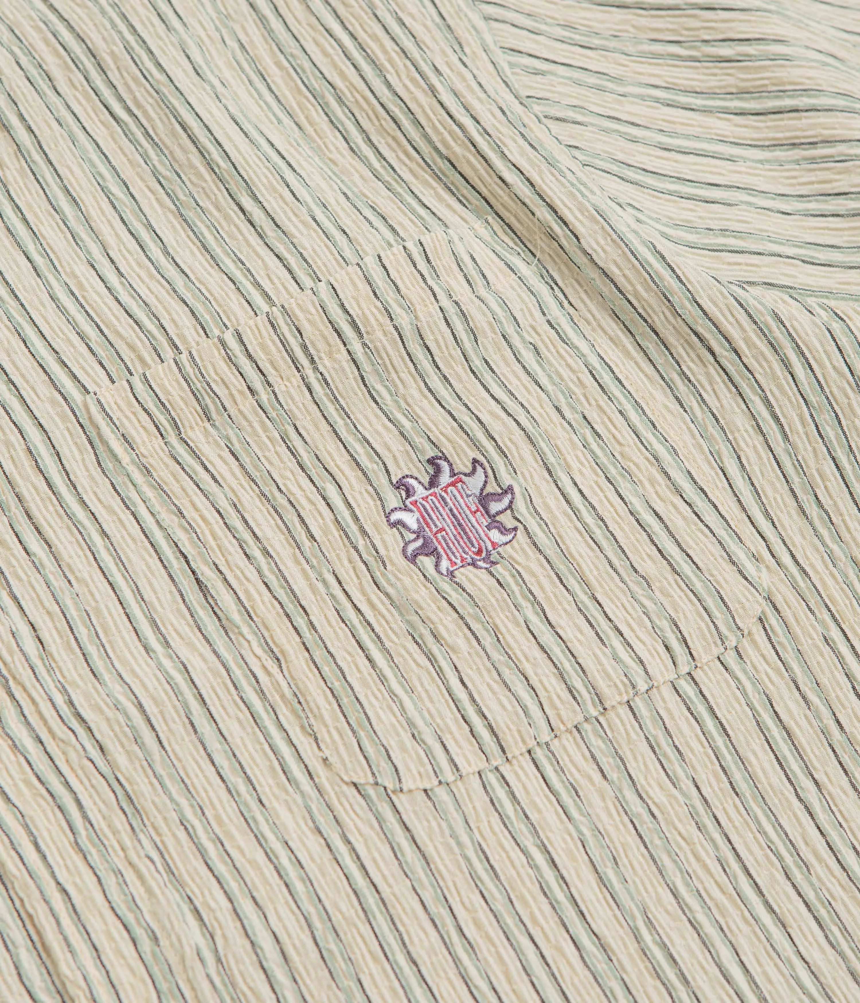 HUF Apollo Striped Short Sleeve Shirt - Natural Winter Fashion Bold Print