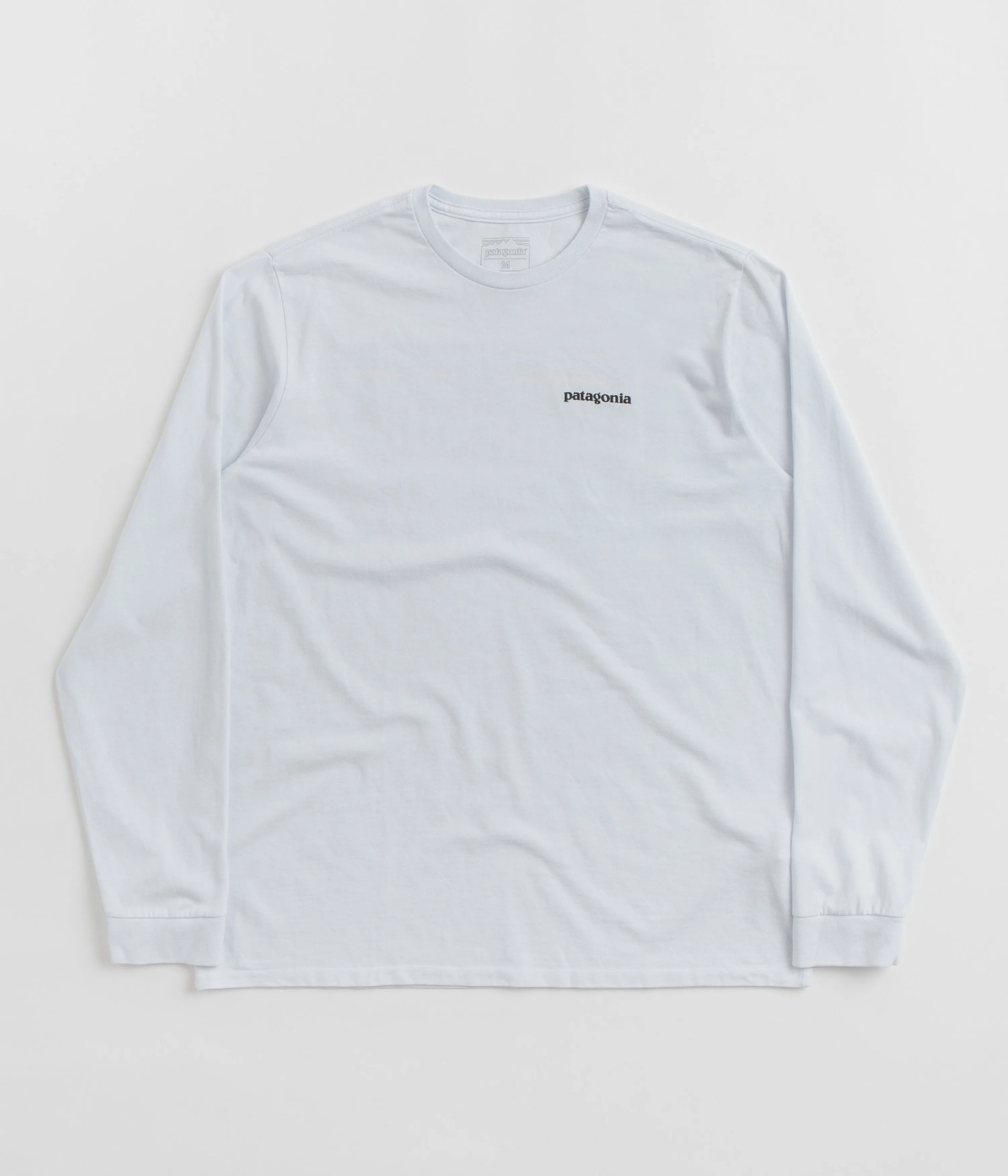 casino venue Camouflage Print Patagonia P-6 Logo Responsibili-Tee Long Sleeve T-Shirt - White