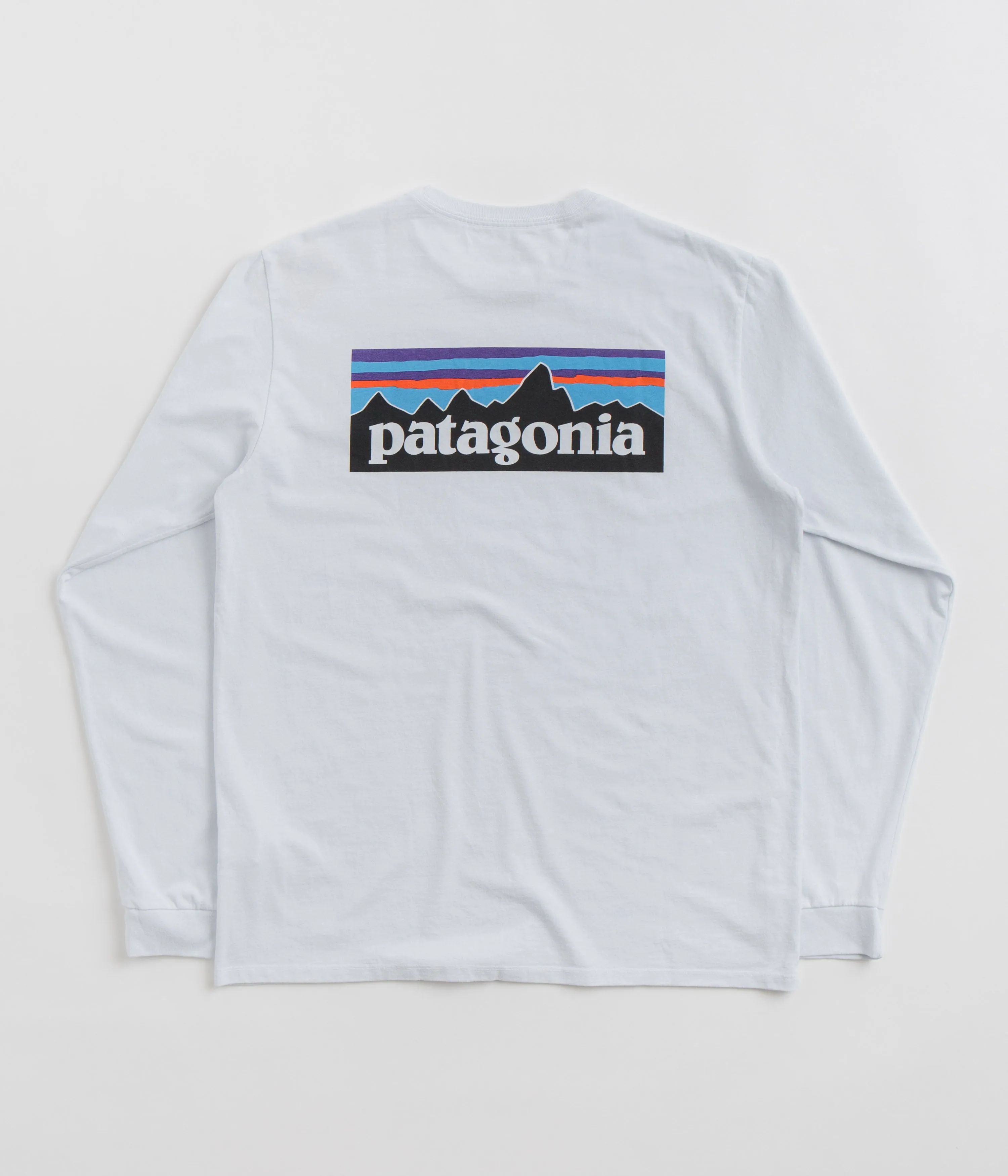 Plus Size Patagonia P-6 Logo Responsibili-Tee Long Sleeve T-Shirt - White