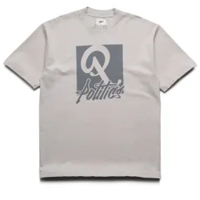 Size large kimono silhouette Politics Oversized Graffiti Tee - Cement