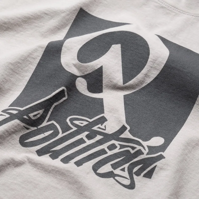 Compact Knit Structure Picnic Politics Oversized Graffiti Tee - Cement
