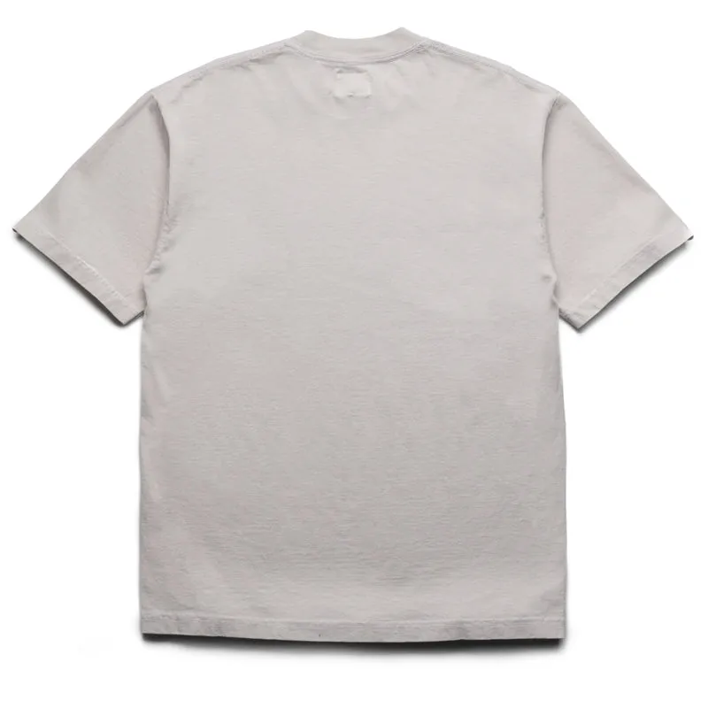 Politics Oversized Graffiti Tee - Cement Swimwear embroidered hem