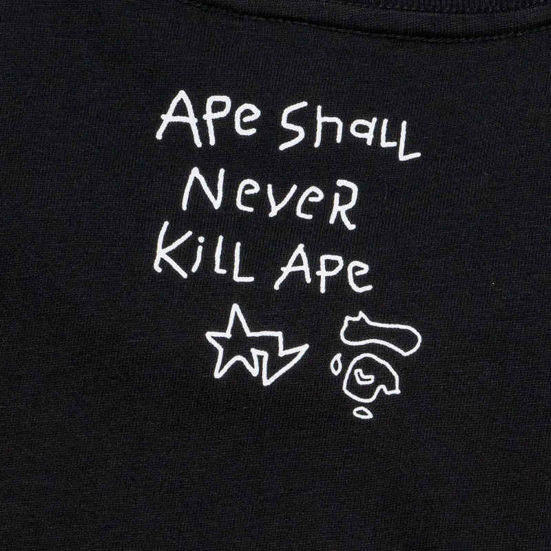A Bathing Ape Hand Drawn Logo Tee - Black Machine washable