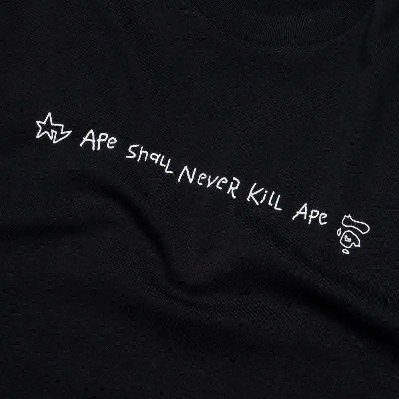 Youth weekday A Bathing Ape Hand Drawn Logo Tee - Black